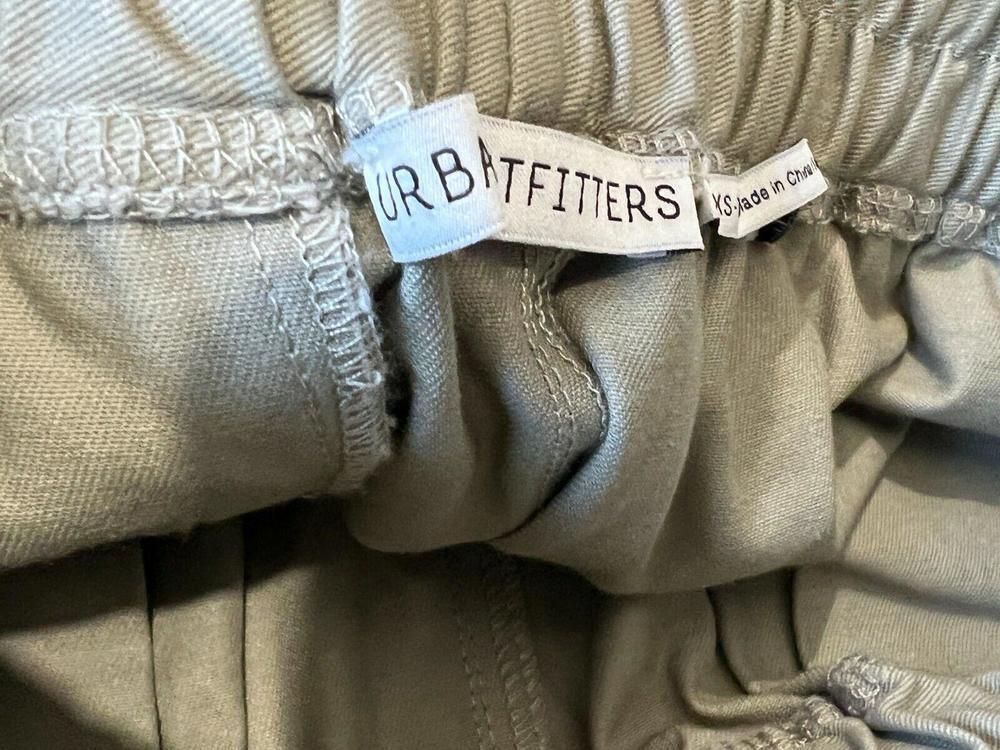 urban outfitters grey beige cargo pant trouser elastic waistband worn once Sz XS - Picture 5 of 7